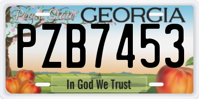 GA license plate PZB7453