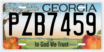 GA license plate PZB7459
