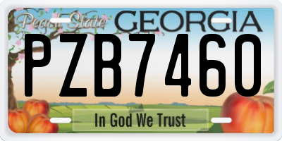 GA license plate PZB7460