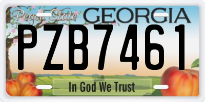 GA license plate PZB7461