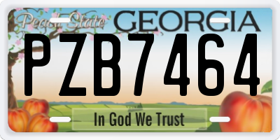 GA license plate PZB7464