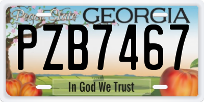 GA license plate PZB7467