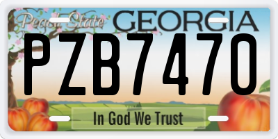GA license plate PZB7470