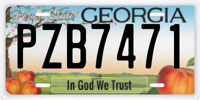 GA license plate PZB7471