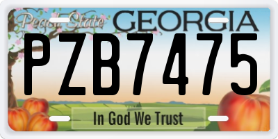 GA license plate PZB7475