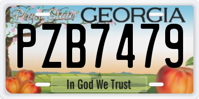GA license plate PZB7479