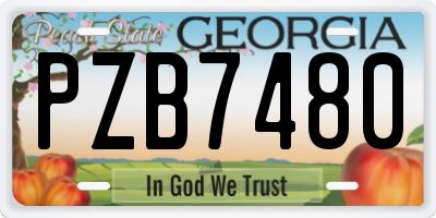 GA license plate PZB7480