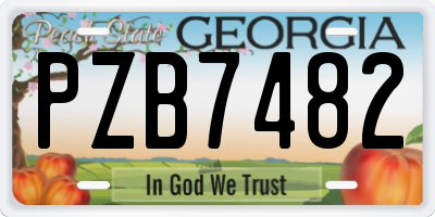 GA license plate PZB7482