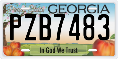 GA license plate PZB7483
