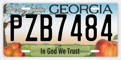 GA license plate PZB7484