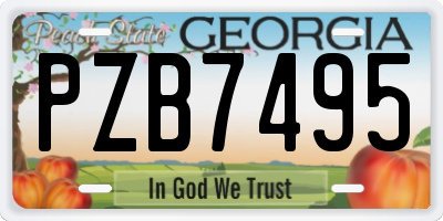 GA license plate PZB7495