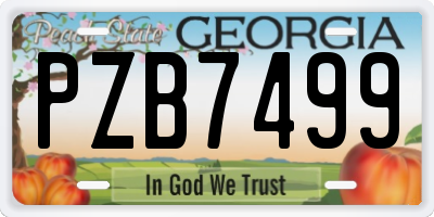GA license plate PZB7499