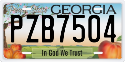 GA license plate PZB7504