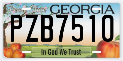 GA license plate PZB7510