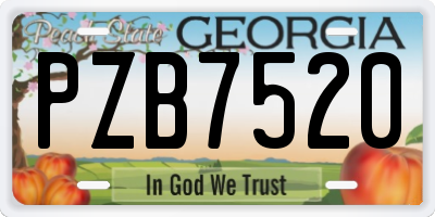 GA license plate PZB7520