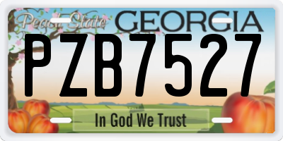 GA license plate PZB7527