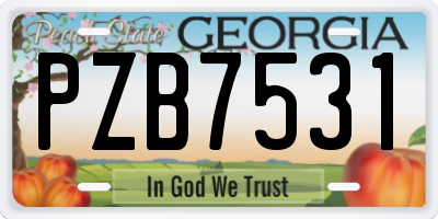 GA license plate PZB7531
