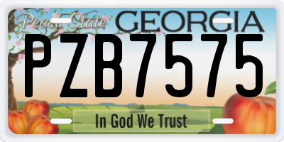 GA license plate PZB7575
