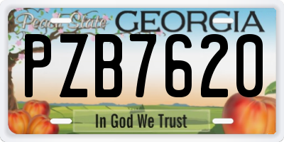 GA license plate PZB7620