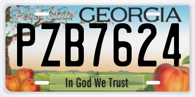 GA license plate PZB7624