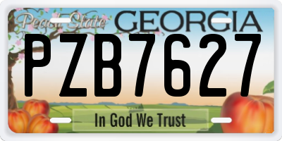 GA license plate PZB7627