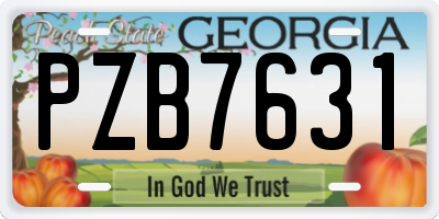GA license plate PZB7631