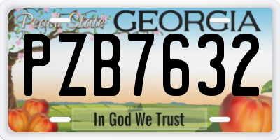 GA license plate PZB7632