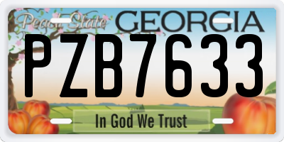 GA license plate PZB7633