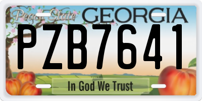 GA license plate PZB7641