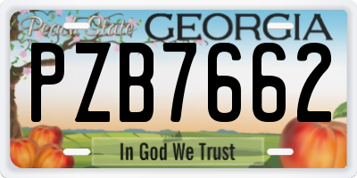 GA license plate PZB7662