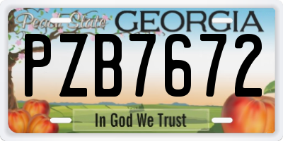 GA license plate PZB7672