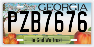 GA license plate PZB7676
