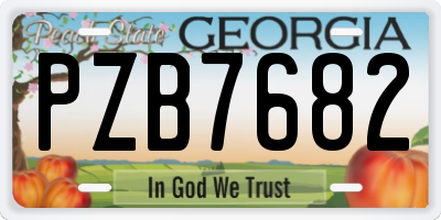 GA license plate PZB7682