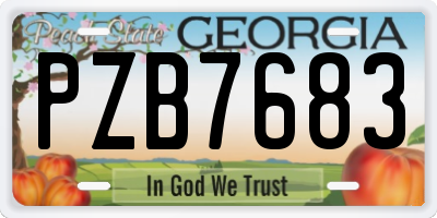 GA license plate PZB7683