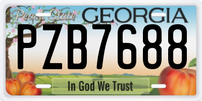 GA license plate PZB7688