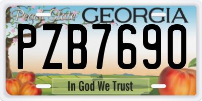 GA license plate PZB7690