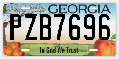 GA license plate PZB7696