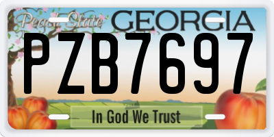 GA license plate PZB7697