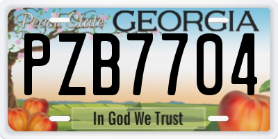 GA license plate PZB7704