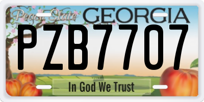 GA license plate PZB7707