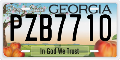 GA license plate PZB7710