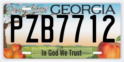 GA license plate PZB7712