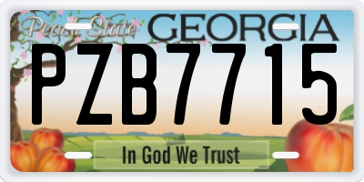 GA license plate PZB7715