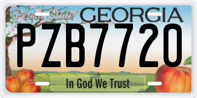 GA license plate PZB7720