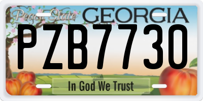 GA license plate PZB7730