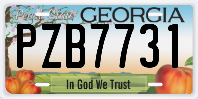 GA license plate PZB7731
