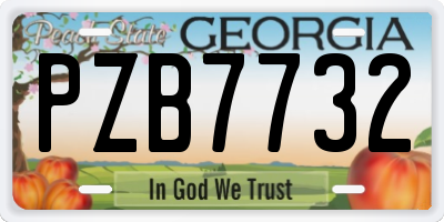 GA license plate PZB7732