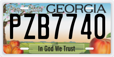 GA license plate PZB7740