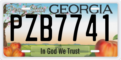 GA license plate PZB7741