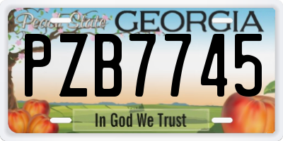 GA license plate PZB7745